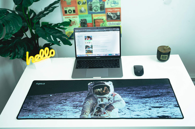 Apollo Gaming Extended Mouse Pad, Large NASA Astronaut Space Design Microfiber Mousepad, (31.5×11.8), Large XXL Extended Desk Mat. Long Computer Keyboard Mouse Mat Mousepad for Office/Gaming/Home - LeoForward Australia