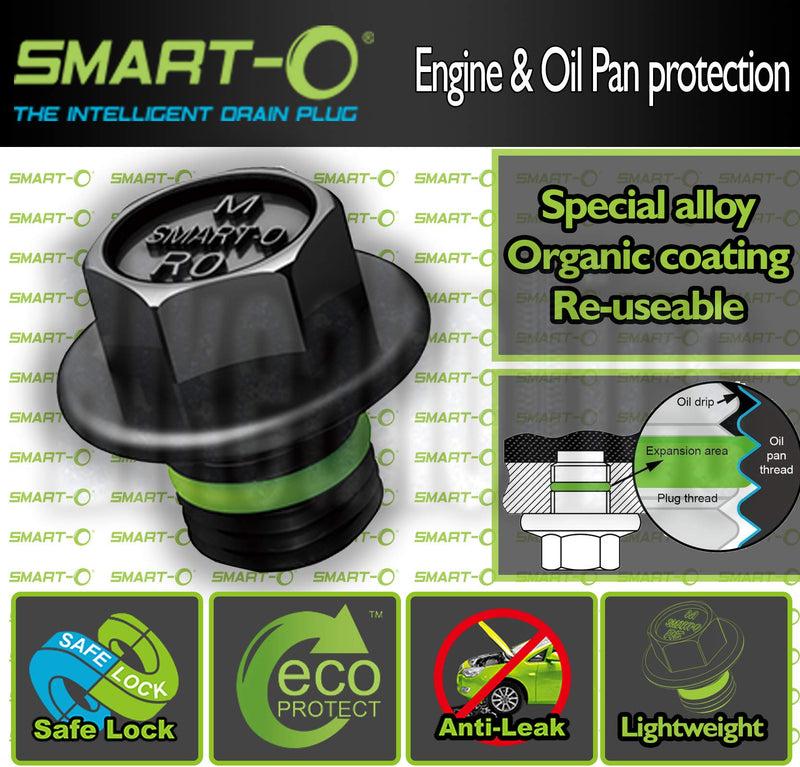 SMART-O R3 Oil Drain Plug M14x1.5mm - Engine Oil Pan Protection Plug with Anti-Leak & Anti-Vibration Function - Install Faster, Re-usable and Eco-Friendly - LeoForward Australia