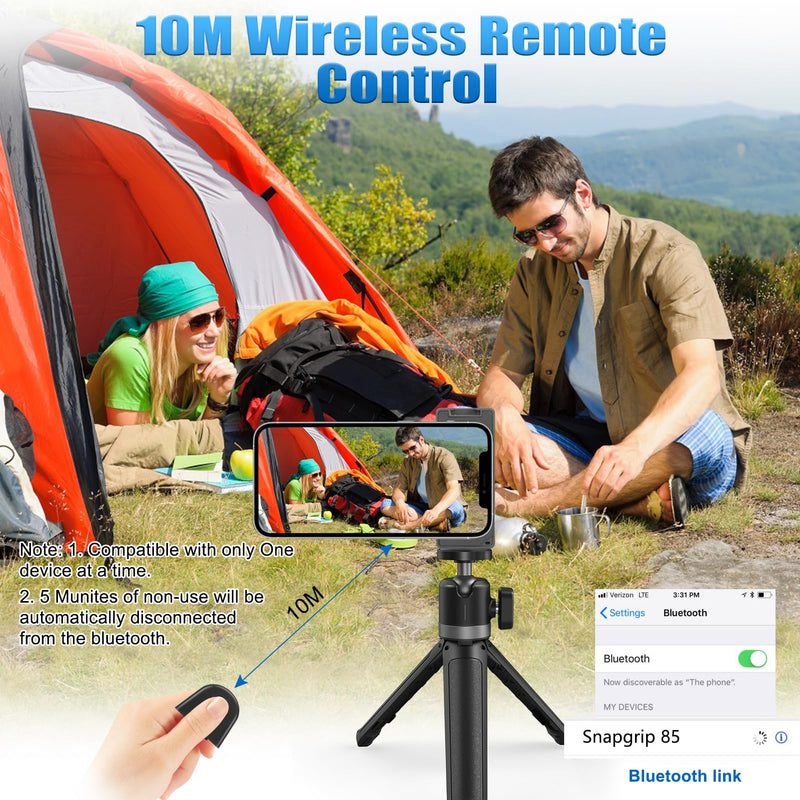  [AUSTRALIA] - Magnetic Camera Handle Bluetooth Bracket - for Magsafe Phone Tripod Mount Smartphone Camera Grip Holder Stand with 1/4 Screw Cold Shoe Bluetooth Wireless Remote Control for Video Photo Shooting
