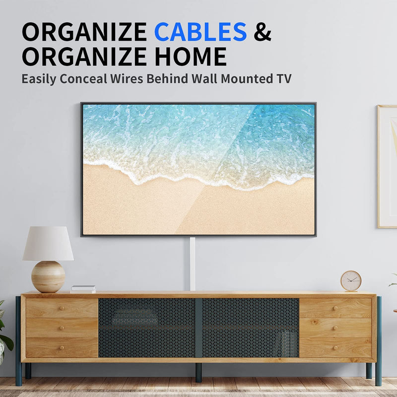  [AUSTRALIA] - One-Cord Channel Cord Hider Wall, Delamu 157in Cable Cover, Cable Concealer Raceway, Cable Hider, Paintable Wire Covers for Wall Mounted TV, Cable Management System, 10xL15.7 W0.59 H0.4in, CC03 White Small