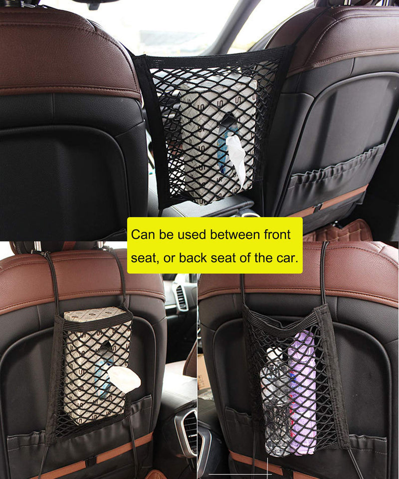  [AUSTRALIA] - Dual-layer Car Mesh Organizer Storage Net Backseat Cargo Net Bag Seat Back Organizer Cargo Nets for Car Front Seat Backseat Pockets Cargo Tissue Purse Holder Pets Kids Barrier 2
