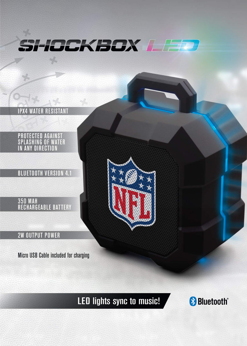 NFL Detroit Lions Shockbox LED Wireless Bluetooth Speaker, Team Color - LeoForward Australia