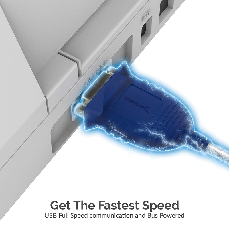  [AUSTRALIA] - SABRENT USB 2.0 to Serial (9-Pin) DB-9 RS-232 Converter Cable, Prolific Chipset, HEXNUTS -, [Windows 10/8.1/8/7/VISTA/XP, Mac OS X 10.6 and Above] 2.5 Feet (CB-DB9P) 2.5 FT
