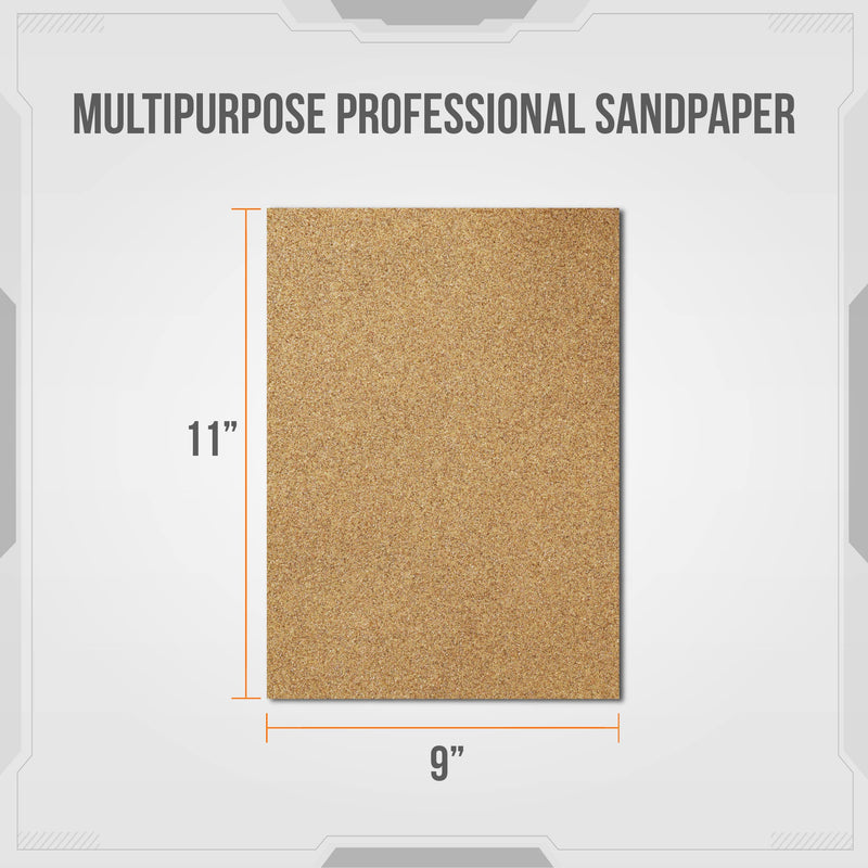  [AUSTRALIA] - Fandeli 36027 220 Grit Multipurpose Sandpaper Sheets, 9" x 11", 25-Sheet 9" by 11"