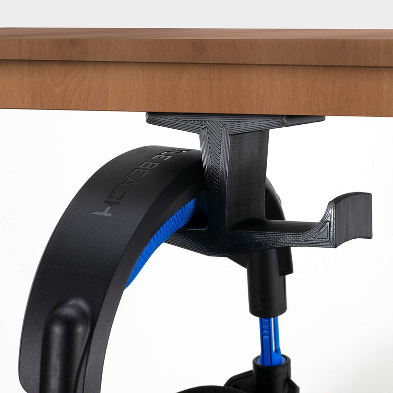  [AUSTRALIA] - Brainwavz BigT Dual Headphone Stand, Under Desk Hanger for Headphones, Gaming Headsets, Mobiles Accessories, Stick On, No Screws, Black (Big T) Big T