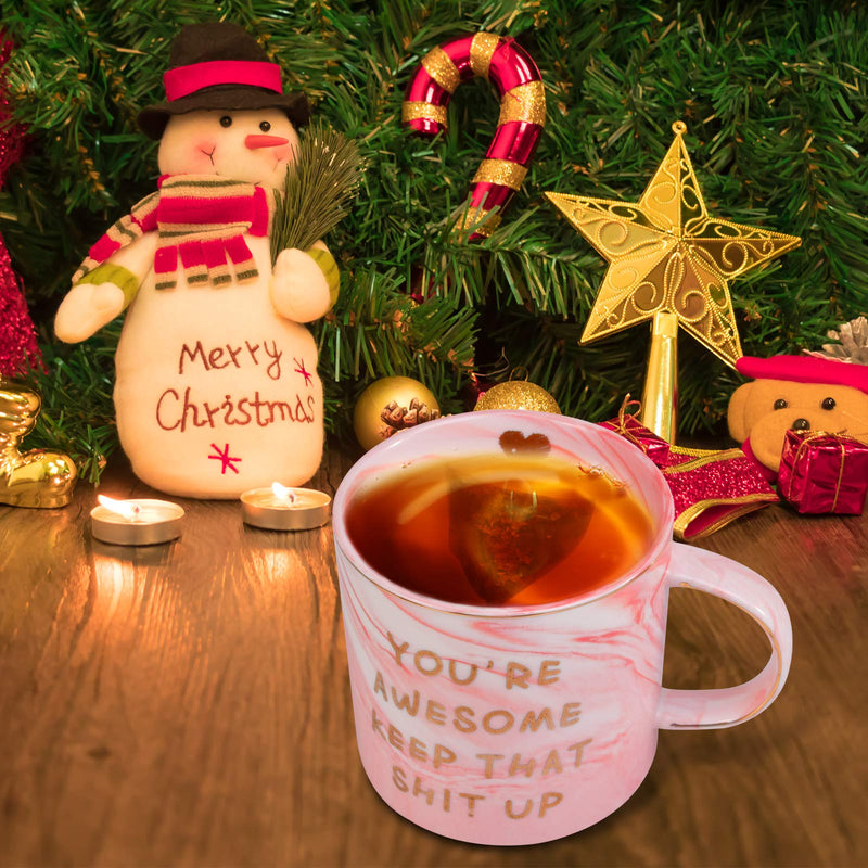  [AUSTRALIA] - ORALER Gifts for Wife Christmas Gifts for Girlfriend,12 OZ Funny Coffee Mug: You're Awesome Unique Ceramic Valentine's Day Festival Birthday Gifts for Her Him Men&Women Who Love Tea Mugs&Coffee Cups