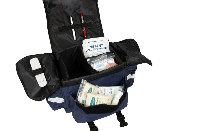  [AUSTRALIA] - Primacare KB-RO74-B First Responder Bag for Trauma, 17"x9"x7" Professional Multiple Compartment Kit Carrier for Emergency Medical Supplies, Blue