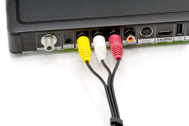  [AUSTRALIA] - 2 Way AV Switch - 2 Input 1 Output RCA Selector Switch for Composite Audio and Video - Switcher Box - Includes RCA Composite Cable (Black) 2 Port