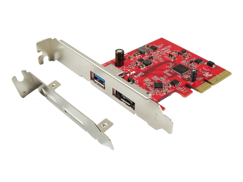  [AUSTRALIA] - Ableconn PU31A-ESA 1-Port USB 3.1 10 Gbps Type-A & 1-Port eSATA III 6 Gbps PCI Express (PCIe) x4 Host Adapter Card 1x USB-A + 1x eSATA