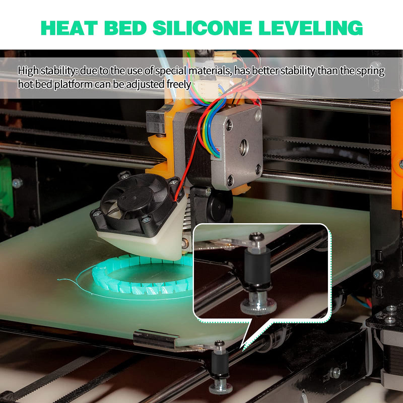  [AUSTRALIA] - 8 Pieces 3D Printer Heat Bed Leveling Parts, Silicone Solid Column, OD 0.63 Inch ID 0.16 Inch Stable Hot Bed Tool Heat-Resistant Buffer Compatible with CR-10 Ender 3 Bottom Connect, Black