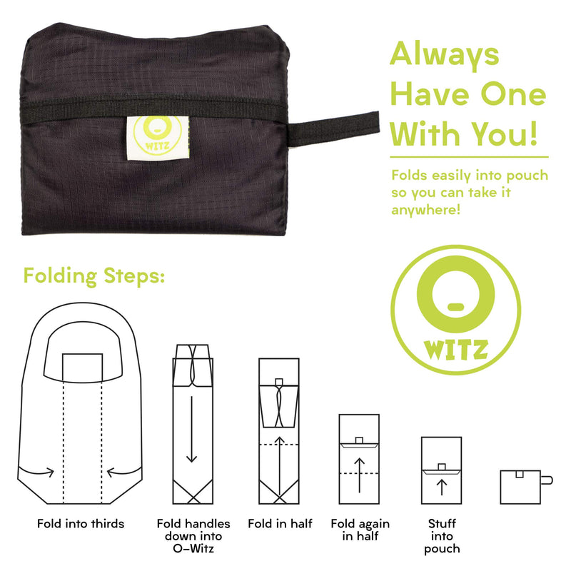  [AUSTRALIA] - O-WITZ Reusable Shopping Bag, Ripstop, Folds into Pouch, Animal Vibe Blue
