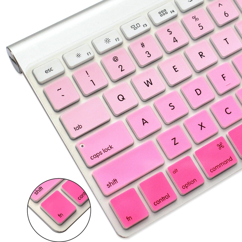  [AUSTRALIA] - ProElife Ultra Thin Silicone Keyboard Protector Cover Skin for Apple Wireless Keyboard with Bluetooth MC184LL/B (Model: A1314, U.S Layout) (Not Fit iMac Magic Keyboard), Ombre Pink for Wireless Keyboard (MC184LL/B)