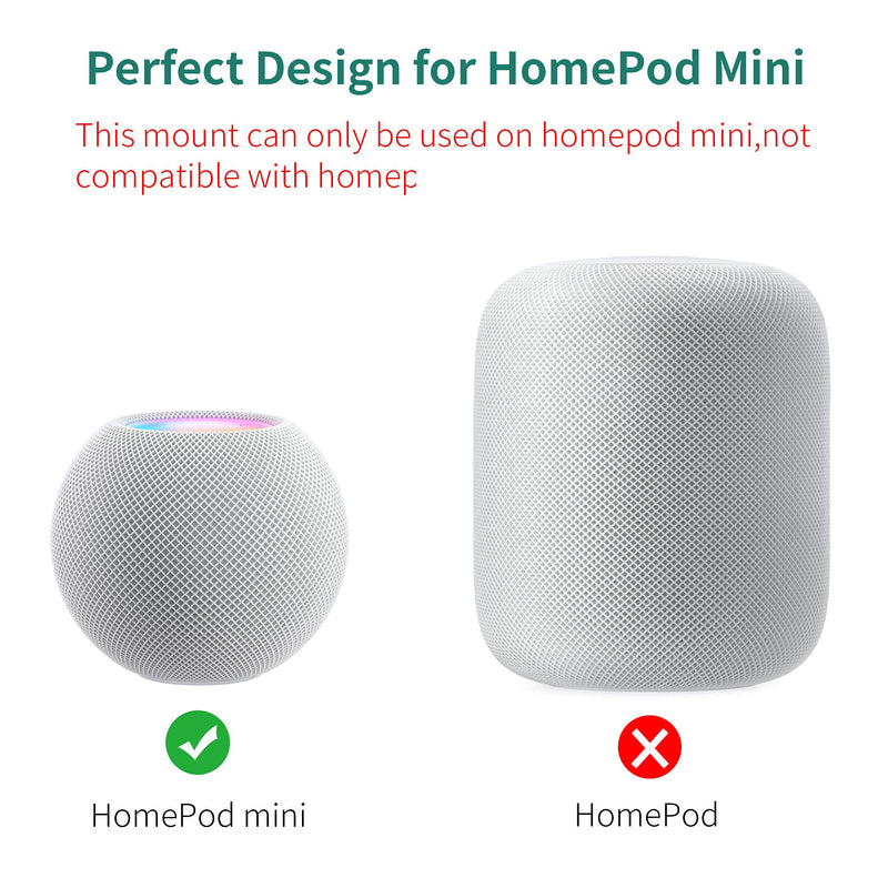  [AUSTRALIA] - HomeMount Compatible with Homepod Mini Wall Mount - Self Adhesive or Drilling Home pod Mini Mount Perfect Cord Management Homepod Mini Holder for Space Saving Homepod Mini Stand White