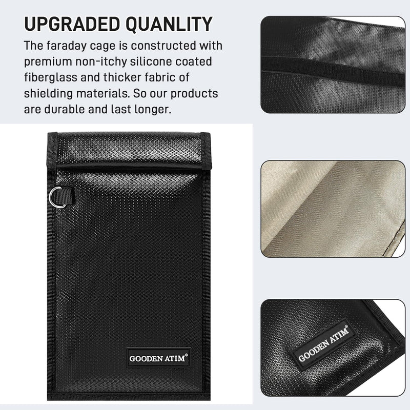  [AUSTRALIA] - Faraday Bag for Laptops & Tablets & Phones, RFID Signal Blocking Bag Faraday Cage, Signal Jammer for Privacy Protection, Anti-Tracking, Fireproof & Waterproof Faraday Pouch (7.8x4.7in-1pack, Black) 7.8x4.7in-1pack