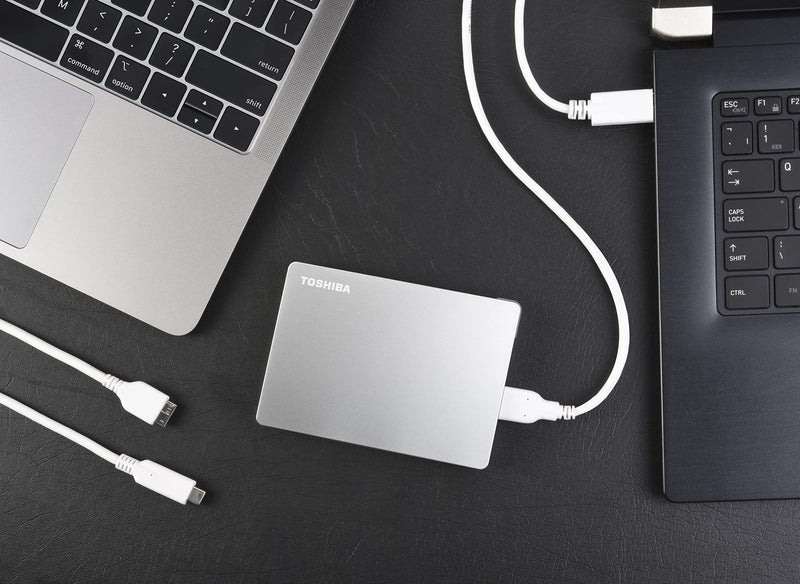  [AUSTRALIA] - Toshiba Canvio Flex 1TB Portable External Hard Drive USB-C USB 3.0, Silver for PC, Mac, & Tablet - HDTX110XSCAA USB-C & USB 3.0