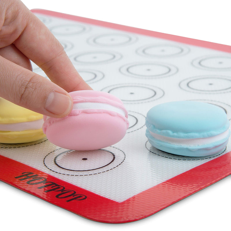  [AUSTRALIA] - HOTPOP Set of 4 Reusable Silicone Macaron Baking Mats 0.75mm (2 Half Sheet Liners and 2 Quarter Sheets),Non Stick Silicon Liner for Bake Pans & Rolling - Macaroon/Pastry/Cookie/Bun/Bread Making 16.5" X 11.5" + 11.5" X 8.5"