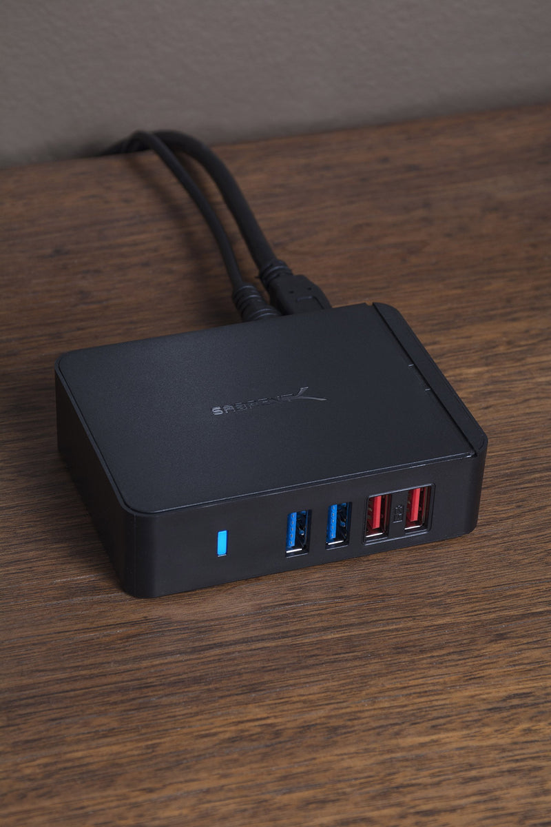 SABRENT 7 Port USB 3.0 HUB + 2 Charging Ports with 12V/4A Power Adapter [Black] (HB-U930) 7-Port - LeoForward Australia