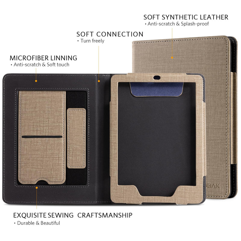  [AUSTRALIA] - CoBak Kindle Paperwhite Case with Stand - Premium PU Leather Cover with Auto Sleep/Wake, Card Slot, and Hand Strap - Compatible with Kindle Paperwhite 11th Gen 6.8" and Signature Edition 2021 *Fabric brown