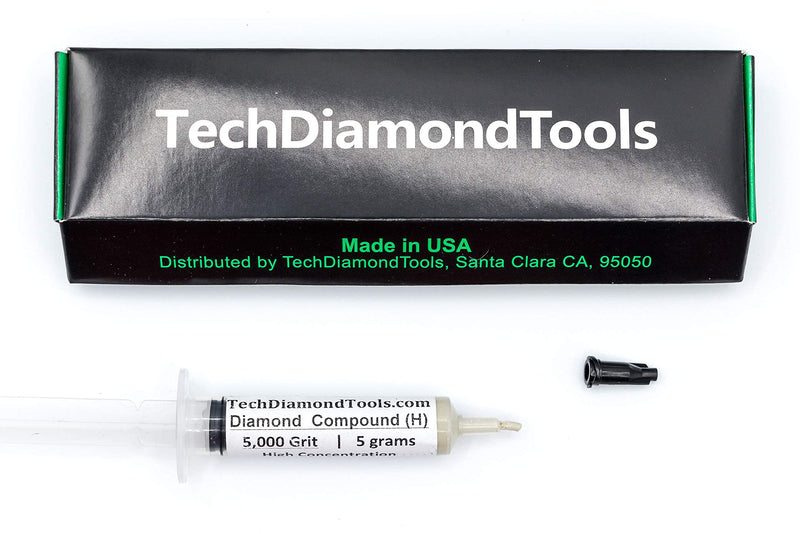  [AUSTRALIA] - TechDiamondTools Diamond Polishing Compound Polishing Paste 5,000 Grit 2-3 Microns for Marble Glass Metal Rock Jewelry Resin Silver Chrome Gemstone with High Concentration of Diamond Powder USA Made 5,000 grit / 2 - 3 microns