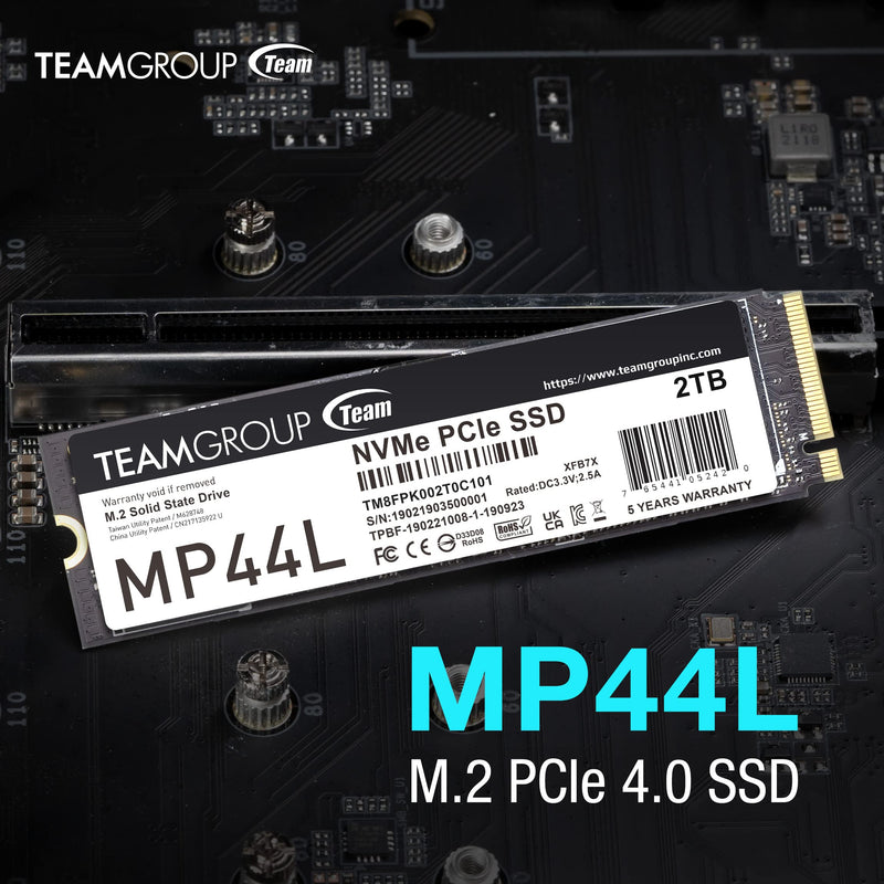  [AUSTRALIA] - TEAMGROUP MP44L 500GB SLC Cache NVMe 1.4 PCIe Gen 4x4 M.2 2280 Laptop&Desktop SSD (R/W Speed up to 5,000/3,700MB/s) TM8FPK500G0C101 Swift