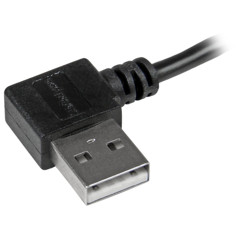 StarTech.com 2m 6 ft Micro-USB Cable with Right-Angled Connectors - M/M - USB A to Micro B Cable - 6ft Right Angle Micro USB Cable (USB2AUB2RA2M),Black 6 ft / 2m - LeoForward Australia