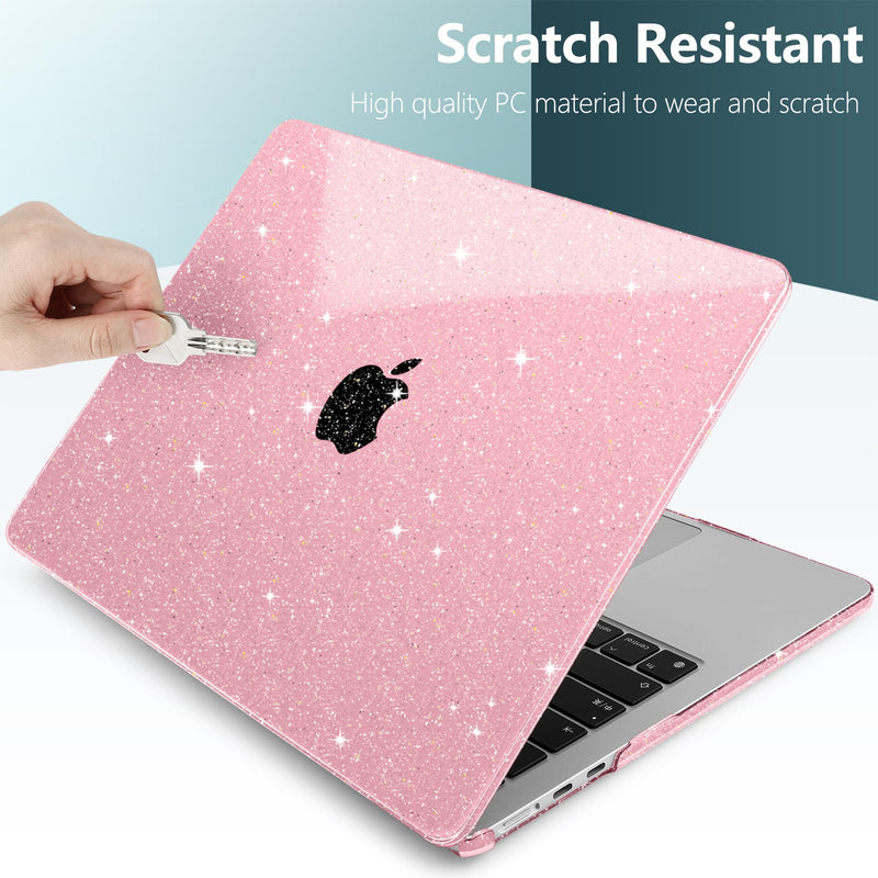  [AUSTRALIA] - DONGKE M2 MacBook Air 15 Inch Case 2023 A2941, Bling Plastic Hard Shell with Keyboard Cover & Screen Protector for MacBook Air 15" with M2 Chip & Liquid Retina Display Touch ID - Star Pink