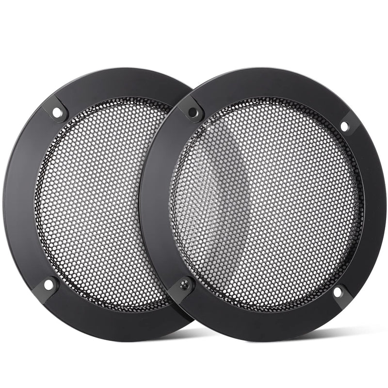  [AUSTRALIA] - Facmogu 2PCS 5in Universal Speaker Grills, Black Round Speaker Grill Mesh Decorative for Speaker Mounting & Home Audio DIY, Speaker Grille Protector with 8PCS Screws 5 Inch