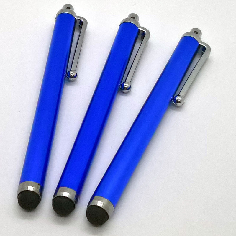 3pack Universal Screen Metal Touch Stylus Pen for Android Device Mobile Phone Cell Smart Phone Tablet iPad iPhone (Blue) - LeoForward Australia
