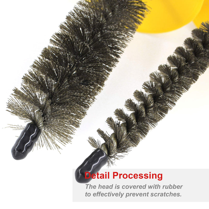  [AUSTRALIA] - HAUTMEC 2pc Professional Stainless Steel Wire Tube Cleaning Brush, Plumbing and Mechanical Wire Brush Cleaning Tool HT0022-W