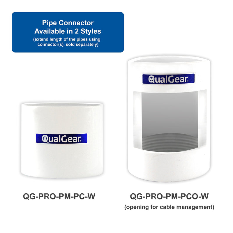  [AUSTRALIA] - QualGear QG-PRO-PM-PCO-W Pro-AV 1.5" Npt Threaded Pipe Connector with Opening Projector Accessory Pipe Connector w/ Opening - White