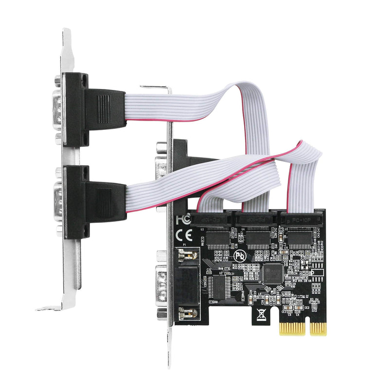  [AUSTRALIA] - CERRXIAN 4 Port PCI-E RS232 Serial Adapter Card, PCI-E Serial Expansion Card, RS232 PCI Express x1 Serial DB9 COM Expansion Card for PC