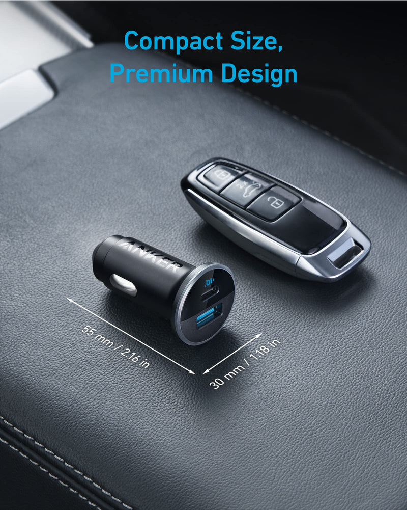  [AUSTRALIA] - USB C Car Charger Adapter, Anker 52.5W Cigarette Lighter USB Charger, 323 Anker Car Charger with 30W PowerIQ 3.0 Fast Charging for iPhone 14/13 Samsung Galaxy S23/22 Pixel