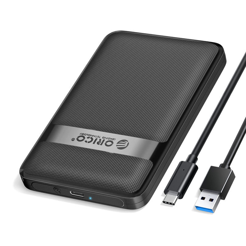  [AUSTRALIA] - ORICO 2.5'' USB C Hard Drive Enclosure, Upgraded Tool-Free 6Gbps USB 3.1 to SATA External Hard Drive Case for 2.5 Inch 7mm 9.5mm SSD HDD Max 6TB, UASP Supported, Black(2577C3) Type-C