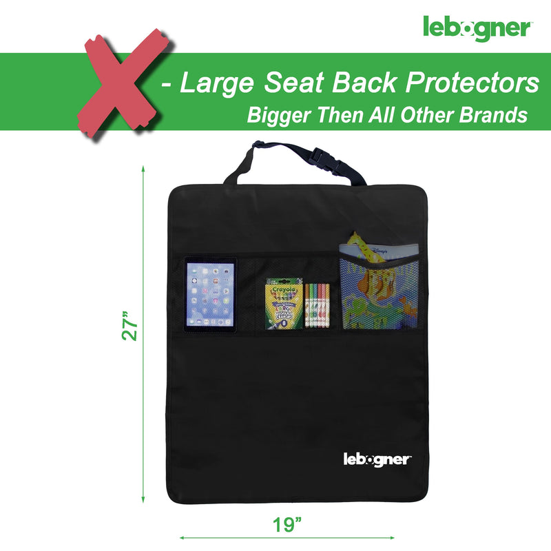  [AUSTRALIA] - lebogner Car Seat Protector + Kick Mat Auto Seat Back Protector with 3 Organizer Pockets, Durable Quality Seat Covers + Waterproof Kick Guards to Protect Your Leather and Upholstery Seats from Damage