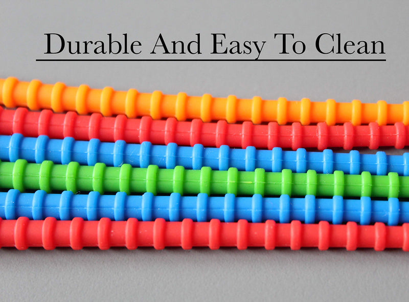  [AUSTRALIA] - Multi Purpose Silicone Zip Ties - 20 pcs - 6 inch Reusable Zip Ties - Releasable Zip Ties in Multi Color (Red, Blue, Green, Orange) - Ties for Home, Office from EcoSearene