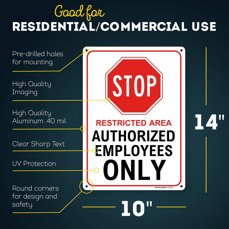  [AUSTRALIA] - Authorized Personnel Only Restricted Area Sign, 10” x 14” Industrial Grade Aluminum, Easy Mounting, Rust-Free/Fade Resistance, Indoor/Outdoor, USA Made by MY SIGN CENTER