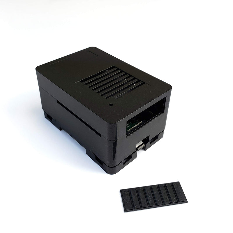  [AUSTRALIA] - MaticBox4 Case for Raspberry Pi 4 – Low Profile, Stackable, Universally Mountable DIN Rail, Automation Friendly, Fan Support (Black Metallic) Black Metallic