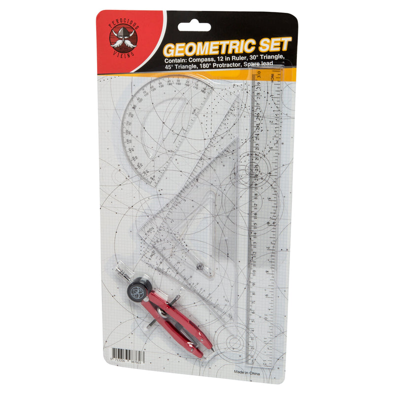 Protractor and Compass for Geometry for Kids with Rulers and Two Set Squares - LeoForward Australia