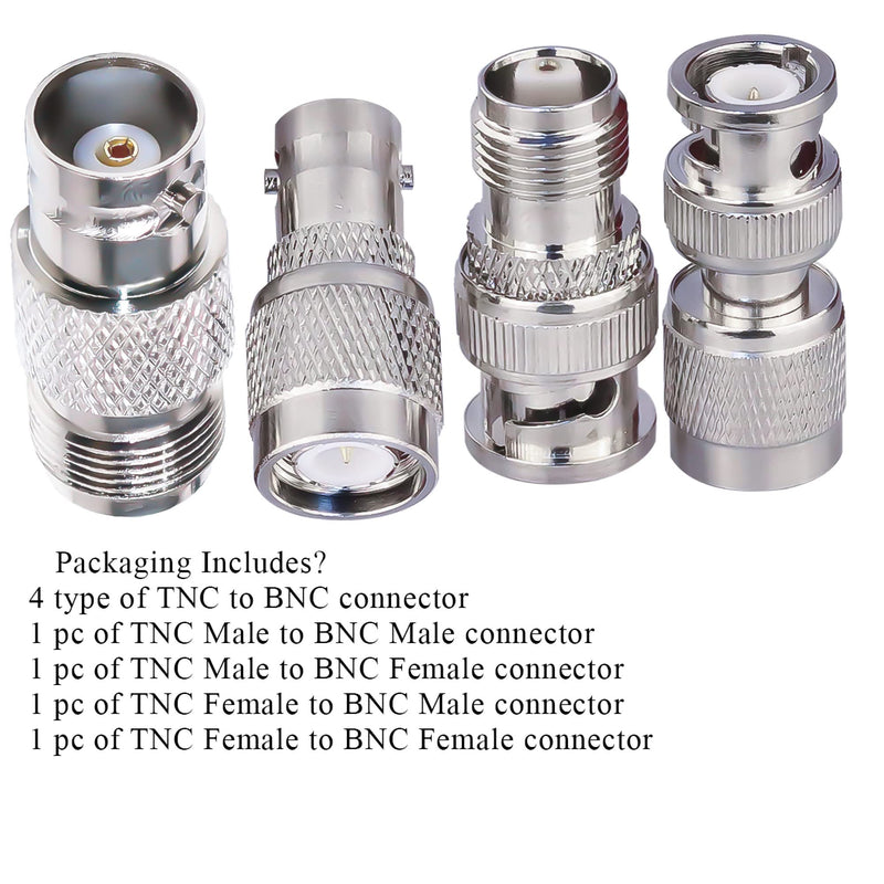  [AUSTRALIA] - TUOLNK 4 Type Set TNC to BNC Jack RF Coax Adapter TNC Female to BNC Male Coaxial Adapters for Wi-Fi Radios External Antenna Connector Kit BNC to TNC Adapter Kit