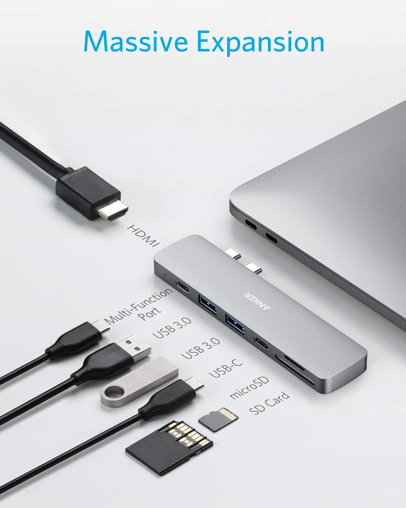  [AUSTRALIA] - Anker USB C Hub for MacBook, PowerExpand Direct 7-in-2 USB C Adapter Compatible with Thunderbolt 3 USB C Port, 100W Power Delivery, 4K HDMI, USB C and 2 USB A Data Ports, SD and microSD Card Reader