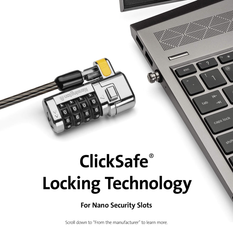  [AUSTRALIA] - Kensington ClickSafe Combination Laptop Lock for Nano Security Slot (K68103WW)