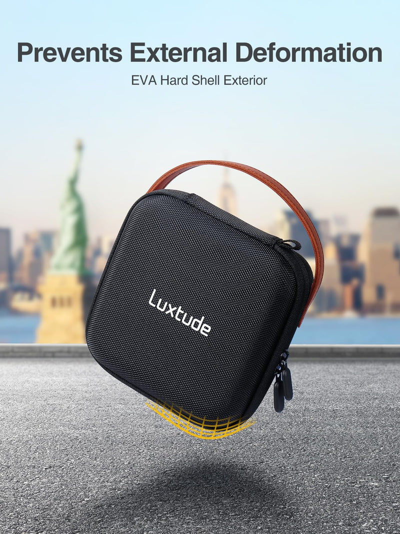  [AUSTRALIA] - Luxtude Electronic Organizer Travel Case, Small Charger Organizer, Hard Charger Case, Travel Tech Bag, Portable Electronics Bag, Travel Essentials for Electronics/Mouse/SD/Cash/Card/Pen,Black Hard Black 1 Pack