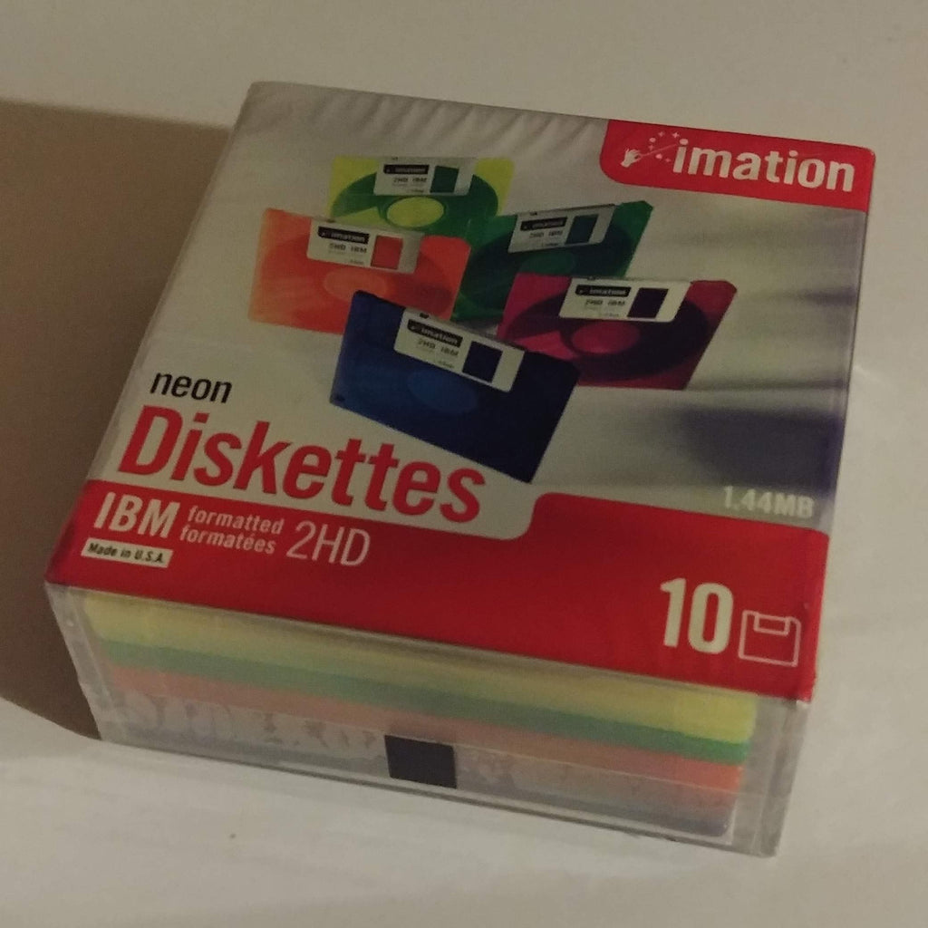  [AUSTRALIA] - Imation Neon Floppy Diskettes IBM Formatted 1.44MB 2HD (10)
