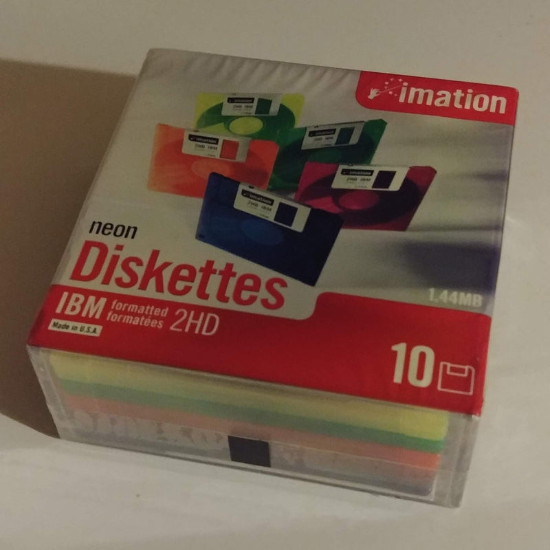  [AUSTRALIA] - Imation Neon Floppy Diskettes IBM Formatted 1.44MB 2HD (10)