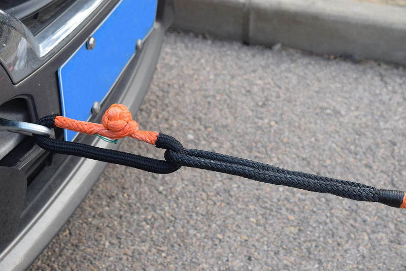  [AUSTRALIA] - 1/2"20ft Kinetic Recovery Rope,1/2" Energy Rope, Kinetic Rope,Double Braided Nylon Rope (Black) Black