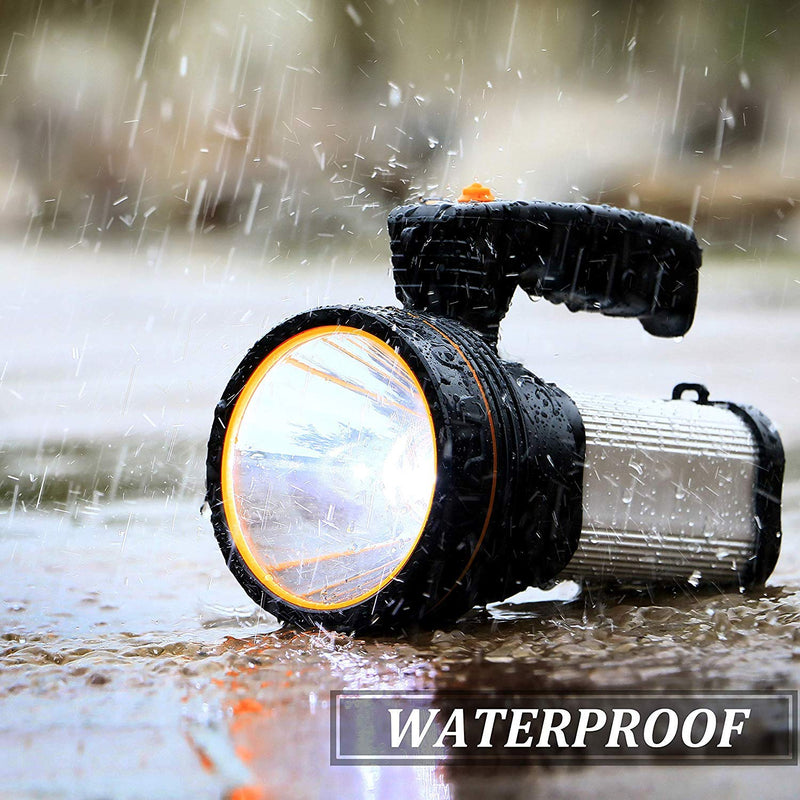 CSNDICE 35W Rechargeable Handheld Flashlights- High Lumens Spotlight 9000 Lumens, IPX45 Waterproof Rechargeable Spotlight USB Output 6600mAh, Can be Used for Home and Outdoor use Silver - LeoForward Australia