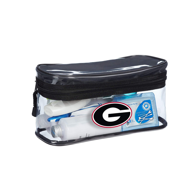Officially Licensed NCAA 2-Piece Travel Set - Toiletry Bag for Men or Women, Dopp Kit, Cosmetic and Shaving Bag, Clear, 10.75 x 4.5 x 5.5 inches Georgia Bulldogs - LeoForward Australia