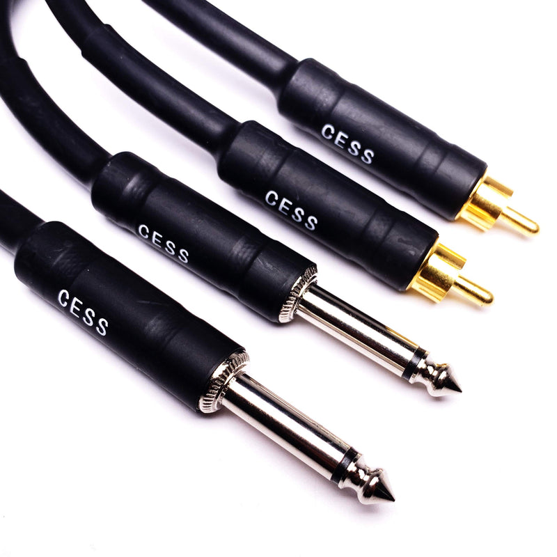 CESS-112-1f RCA to 1/4 TS Audio Patch Cable12 Gauge, 2 Cables (1 Foot) 1 Foot - LeoForward Australia