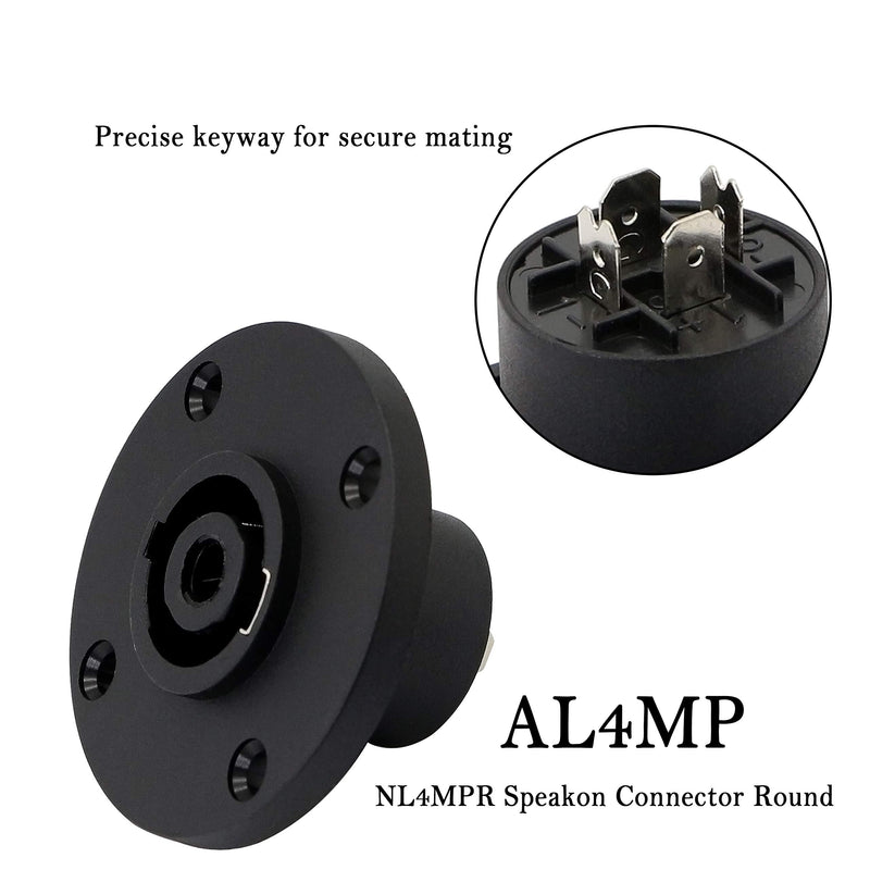  [AUSTRALIA] - Speakon NL4FC，GELRHONR NL4 Connector Round Speaker Plug Twist Lock 4 Pole Speaker Plug Compatible with Speakon NL4FC, NL4FX, NLT4X, NL2FC, NA4LJ, NA4LJX, NL4MP, NL4MPR - 2 Pairs