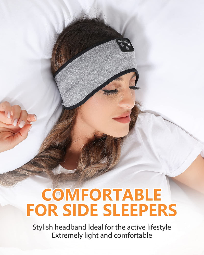  [AUSTRALIA] - Sleep Headphones, Lavince Bluetooth Sleeping Headphones Headband Soft Elastic Comfortable Bluetooth Headband,Cool Tech Gadgets Sleeping Gifts for Women Men Birthday Christmas Valentine's Day LightGrey